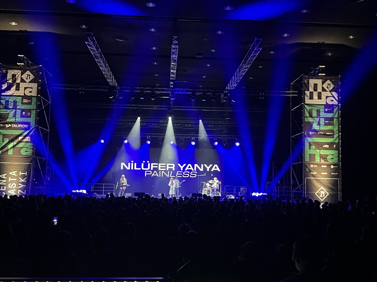 Concert stage with LED wall, moving heads, and L-Acoustics line array in Toronto