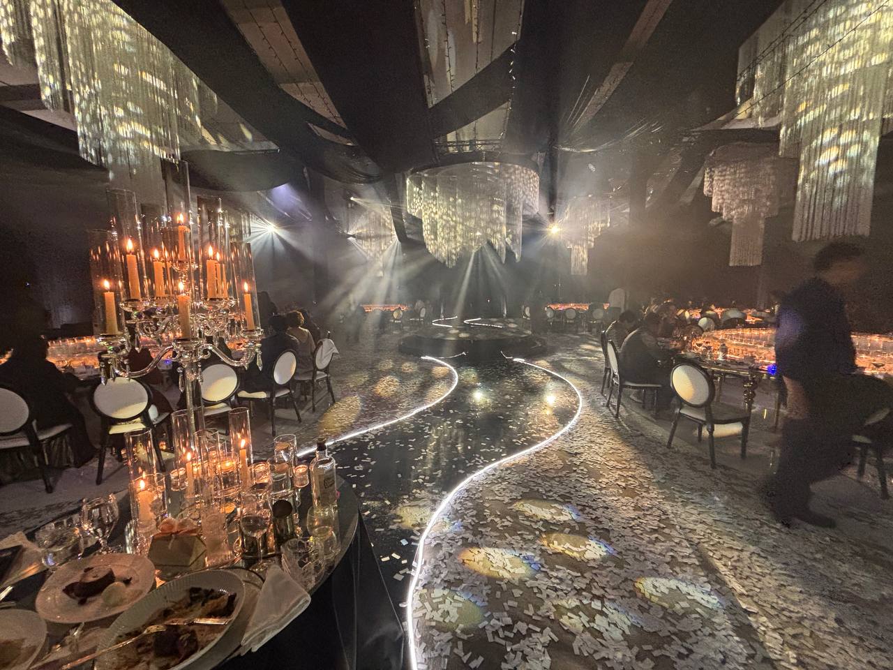 Wedding reception with uplighting and LED wall at a Toronto venue
