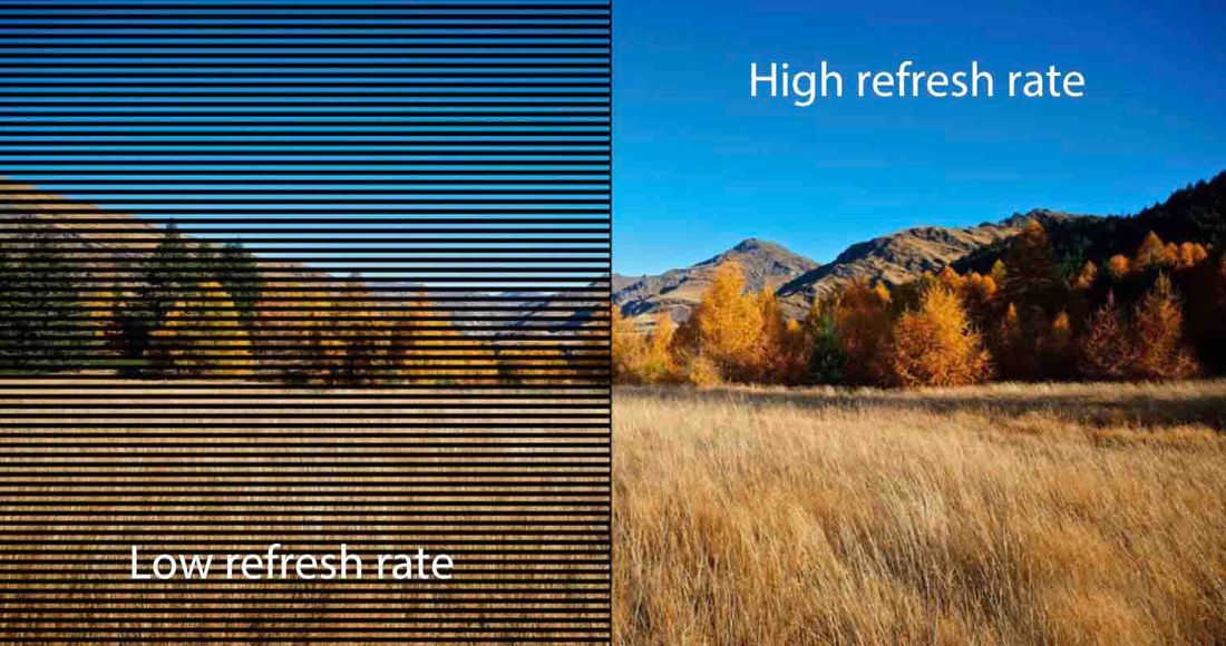 Comparison of low vs high refresh rate LED on camera